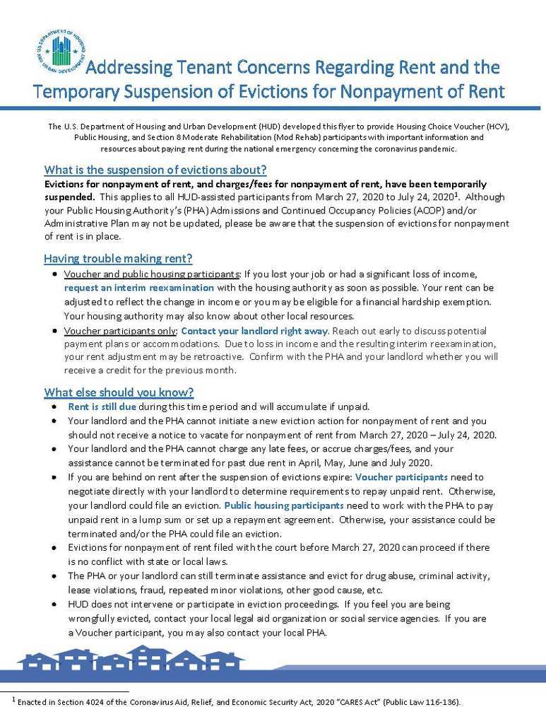Addressing tenant concerns regarding rent - all information provided above